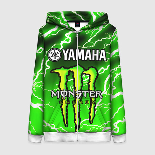 Женская толстовка на молнии YAMAHA X MONSTER SPORT / 3D-Белый – фото 1