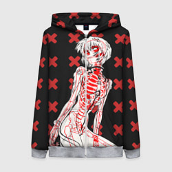 Толстовка на молнии женская Ева 00 Аянами Рей в X Ray, цвет: 3D-меланж