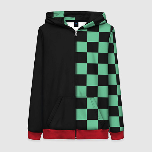 Женская толстовка на молнии КОСТЮМ TANJIRO KAMADO ТАНДЖИРО / 3D-Красный – фото 1