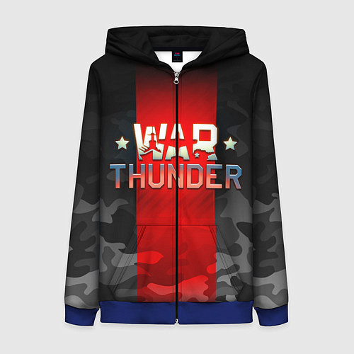 Женская толстовка на молнии WAR THUNDER ВАР ТАНДЕР / 3D-Синий – фото 1