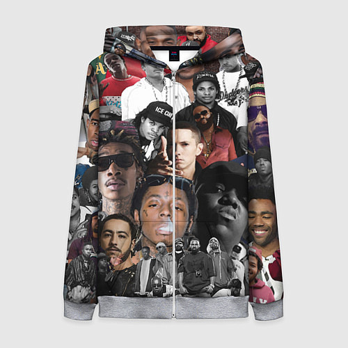 Женская толстовка на молнии Короли Рэпа KING RAP / 3D-Меланж – фото 1