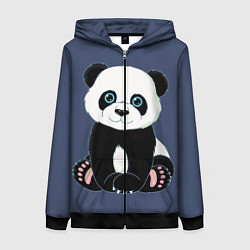 Толстовка на молнии женская Милая Панда Sweet Panda, цвет: 3D-черный