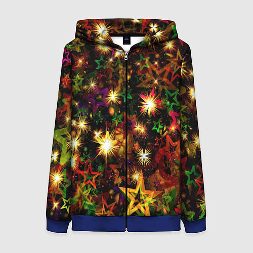 Женская толстовка на молнии Яркий день / 3D-Синий – фото 1