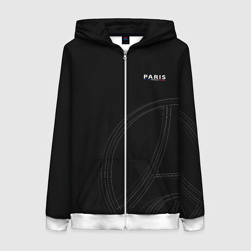 Женская толстовка на молнии PSG Core Big Logo Black New 202223 / 3D-Белый – фото 1