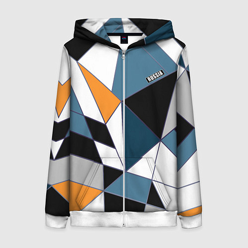 Женская толстовка на молнии Геометрический узор / 3D-Белый – фото 1