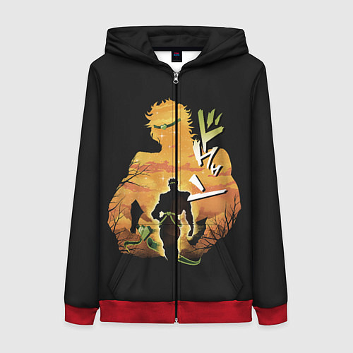 Женская толстовка на молнии Дио Брандо / 3D-Красный – фото 1