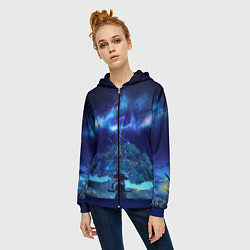 Толстовка на молнии женская MONA GENSHIN IMPACT, цвет: 3D-синий — фото 2