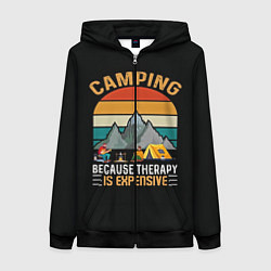 Толстовка на молнии женская Camping, цвет: 3D-черный