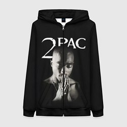 Толстовка на молнии женская TUPAC, цвет: 3D-черный