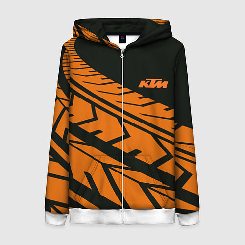 Женская толстовка на молнии ORANGE KTM КТМ Z / 3D-Белый – фото 1