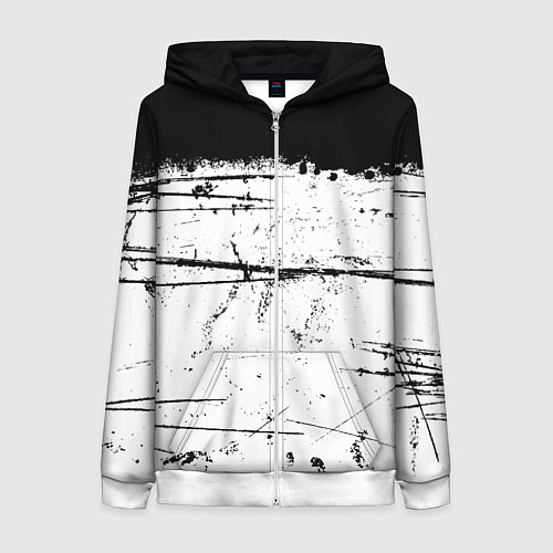 Женская толстовка на молнии ИСПАЧКАННЫЙ КРАСКОЙ / 3D-Белый – фото 1