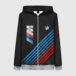 Толстовка на молнии женская BMW STRIPE, цвет: 3D-меланж