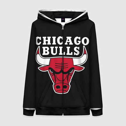 Женская толстовка на молнии B C Chicago Bulls / 3D-Черный – фото 1