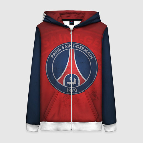 Женская толстовка на молнии Paris Saint-Germain / 3D-Белый – фото 1