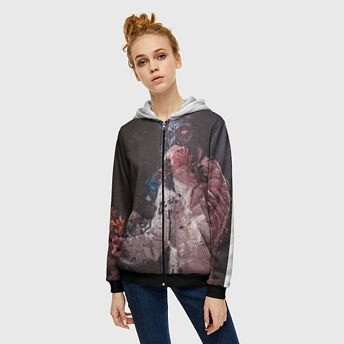 Женская толстовка на молнии Paul de Technoir / 3D-Черный – фото 3