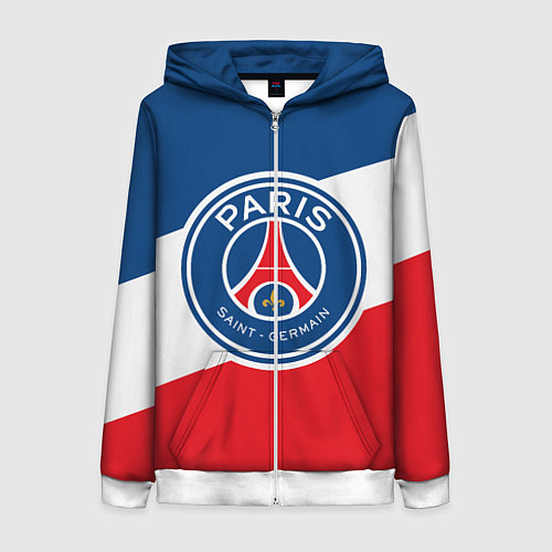 Женская толстовка на молнии Paris Saint-Germain FC / 3D-Белый – фото 1