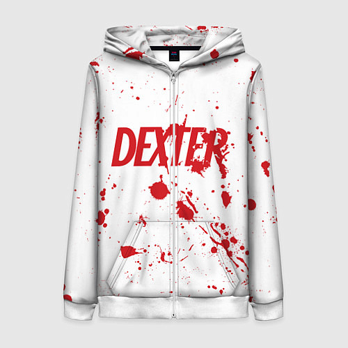 Женская толстовка на молнии Dexter logo Декстер брызги крови / 3D-Белый – фото 1