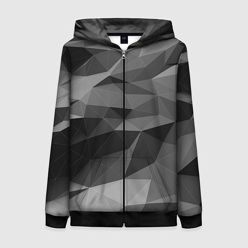 Женская толстовка на молнии Чб абстракция / 3D-Черный – фото 1