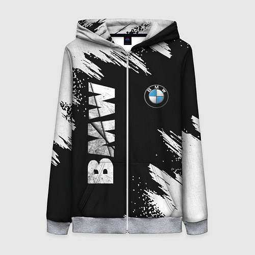 Женская толстовка на молнии BMW GRUNGE БМВ ГРАНЖ / 3D-Меланж – фото 1