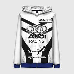 Толстовка на молнии женская Audi Quattro, цвет: 3D-синий