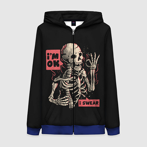 Женская толстовка на молнии Я В Порядке Im Ok / 3D-Синий – фото 1