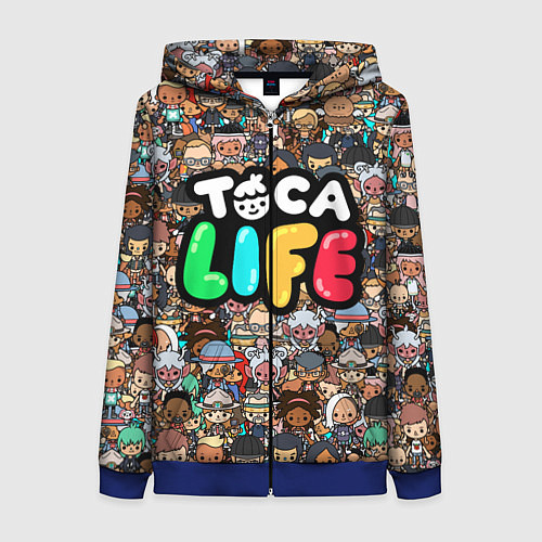 Женская толстовка на молнии Toca Life / 3D-Синий – фото 1