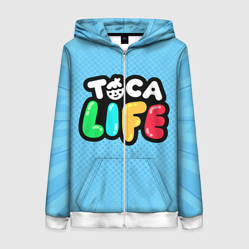 Женская толстовка на молнии Toca Life: Logo / 3D-Белый – фото 1