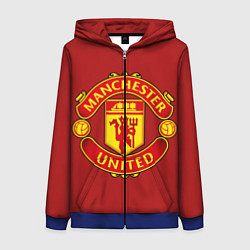 Толстовка на молнии женская Manchester United F C, цвет: 3D-синий