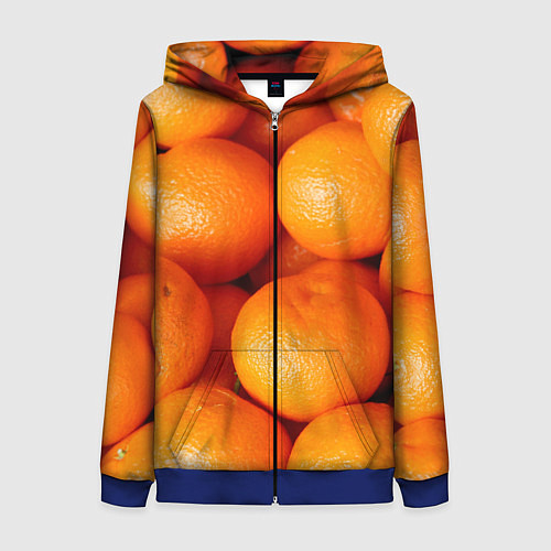 Женская толстовка на молнии Мандаринчик чик / 3D-Синий – фото 1