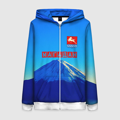 Женская толстовка на молнии Магадан герб / 3D-Белый – фото 1