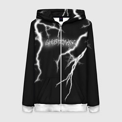 Толстовка на молнии женская GHOSTEMANE Lightning Гостмейн Молния Надпись, цвет: 3D-белый