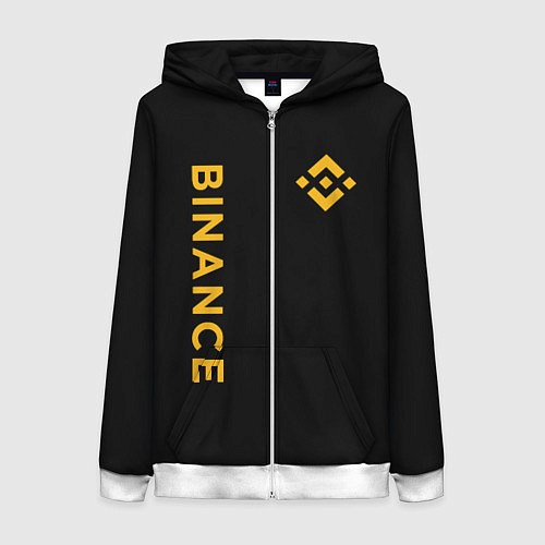 Женская толстовка на молнии БИНАНС ЛОГО КАРБОН BINANCE LOGO / 3D-Белый – фото 1