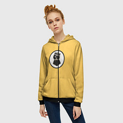 Толстовка на молнии женская Имперские кулаки цвет легиона 7, цвет: 3D-черный — фото 2