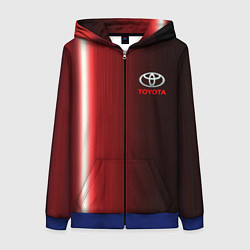 Толстовка на молнии женская Toyota В полоску, цвет: 3D-синий