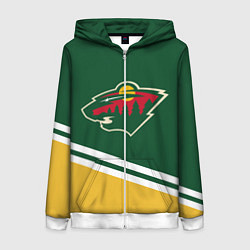 Толстовка на молнии женская Minnesota Wild NHL, цвет: 3D-белый