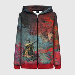 Женская толстовка на молнии Sekiro Самурай против дракона