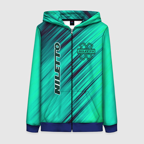 Женская толстовка на молнии Нилетто Niletto лого / 3D-Синий – фото 1