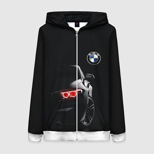 Женская толстовка на молнии BMW МИНИМЛ / 3D-Белый – фото 1