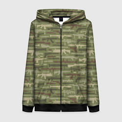 Женская толстовка на молнии Оружие камуфляж