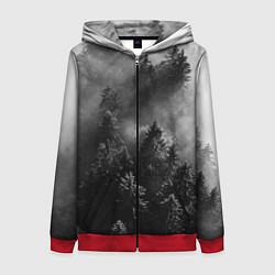 Толстовка на молнии женская МРАЧНЫЙ ЛЕС FOREST, цвет: 3D-красный