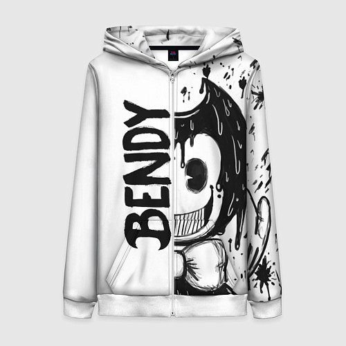 Женская толстовка на молнии BENDY - БЕНДИ БРЫЗГИ КРАСКИ / 3D-Белый – фото 1