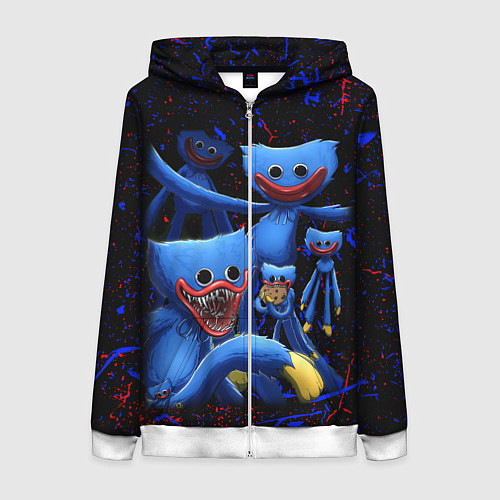 Женская толстовка на молнии Huggy Wuggy: Players / 3D-Белый – фото 1