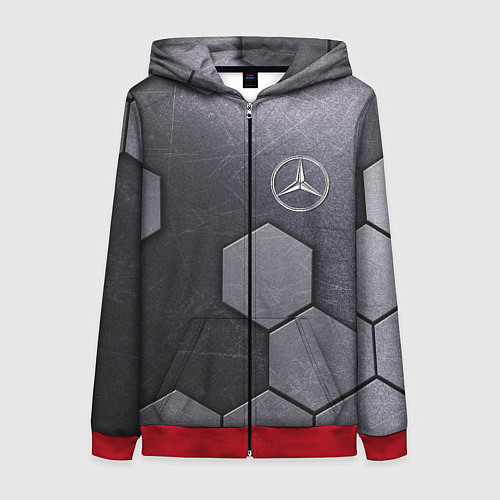 Женская толстовка на молнии Mercedes-Benz vanguard pattern / 3D-Красный – фото 1