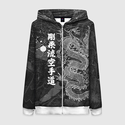 Женская толстовка на молнии Токийский Дракон Иероглифы Dragon Japan / 3D-Белый – фото 1