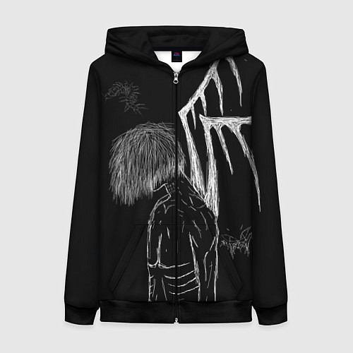 Женская толстовка на молнии Dead Ghoul / 3D-Черный – фото 1