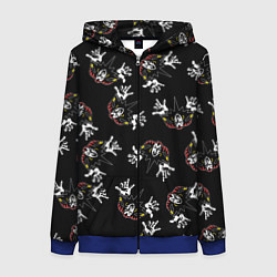 Толстовка на молнии женская КОРОЛЬ И ШУТ ЛОГО ПАТТЕРН, цвет: 3D-синий