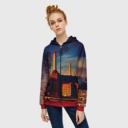 Толстовка на молнии женская Animals - Pink Floyd, цвет: 3D-красный — фото 2