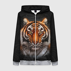 Женская толстовка на молнии Реалистичный тигр Realistic Tiger