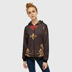 Толстовка на молнии женская КОСТЮМ ХУ ТАО HU TAO, цвет: 3D-черный — фото 2