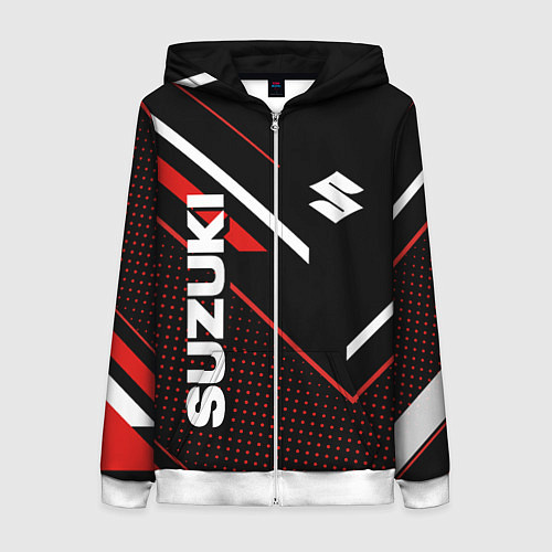 Женская толстовка на молнии Suzuki SPORT / 3D-Белый – фото 1